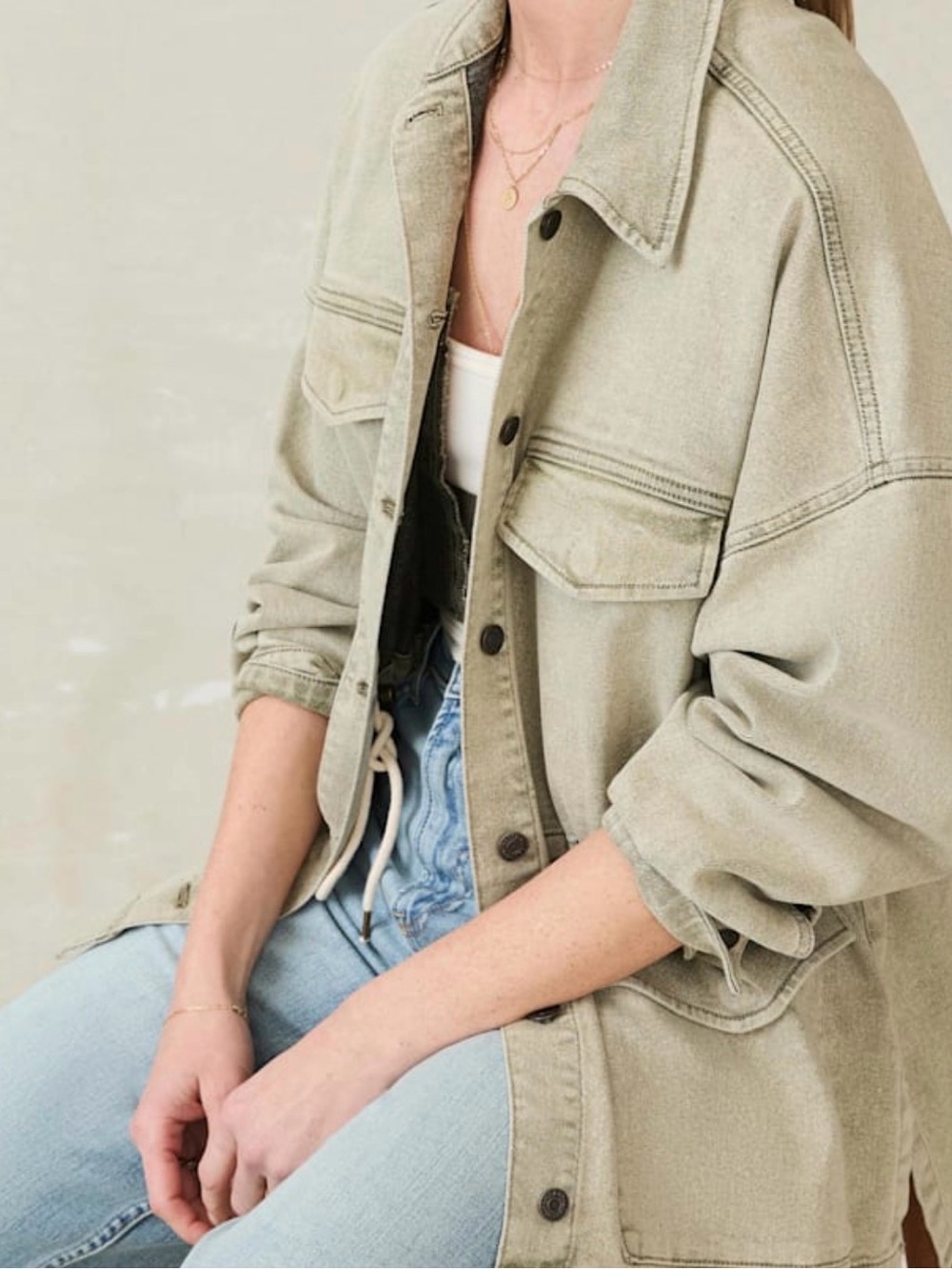 Faherty Washed Sage Utility Jacket